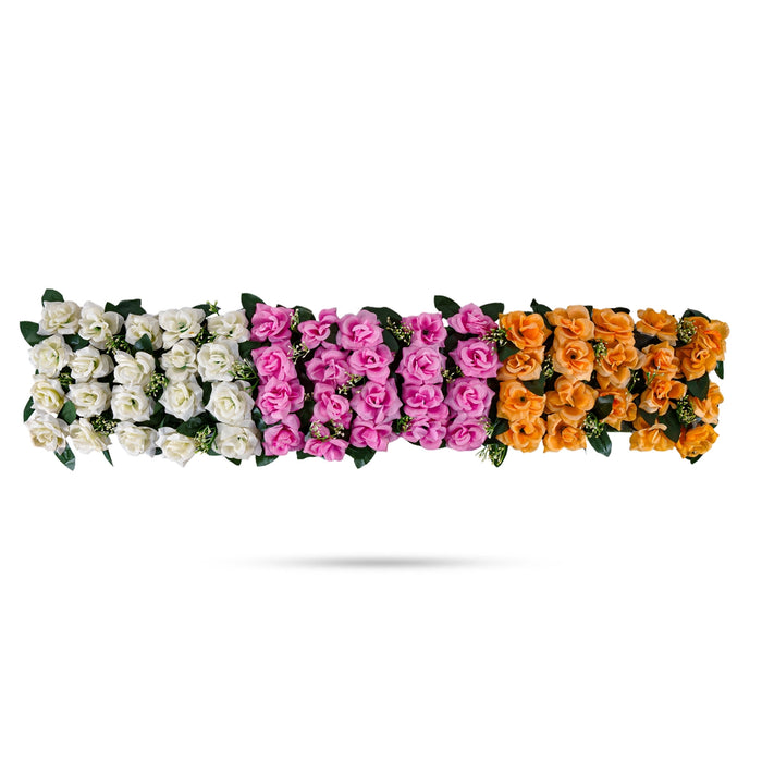Artificial Flower Wall Panel - 60 x 14 Inches | Rose Flower Door Hanging/ Artificial Flower Panel for Home