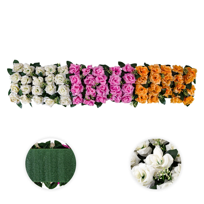 Artificial Flower Wall Panel - 60 x 14 Inches | Rose Flower Door Hanging/ Artificial Flower Panel for Home
