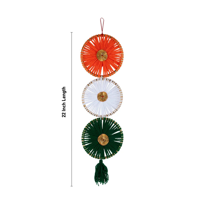 Wall Hanging Decor - 22 X 6 Inches | Home Wall Decoration/ Tricolor Wall Hanger For Republic Day & National Day