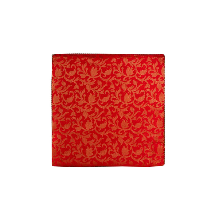 Chowki With Cushion - 10 X 10 Inches | Wooden Pooja Chowki/ Cushion Seat/ Bajot For Mandir & Home Pooja