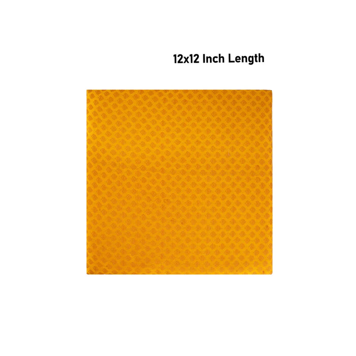 Chowki With Cushion - 12 X 12 Inches | Wooden Pooja Chowki/ Cushion Seat/ Bajot For Mandir & Home Pooja