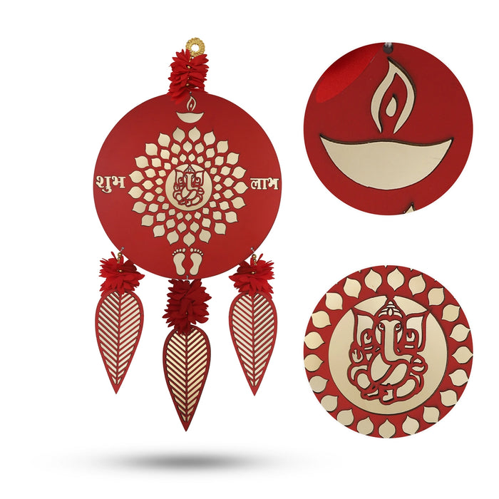 Shubh Labh Ganesh Door Hanging - 22 Inches | Decorative Wall Hanging with Auspicious Motif for Home Entrance
