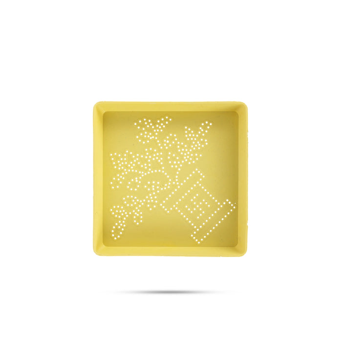 Rangoli Stencil - 3 x 3 Inches | Kolam Stencil / Dotted Design Achu / Muggulu Stencil for Home Decor