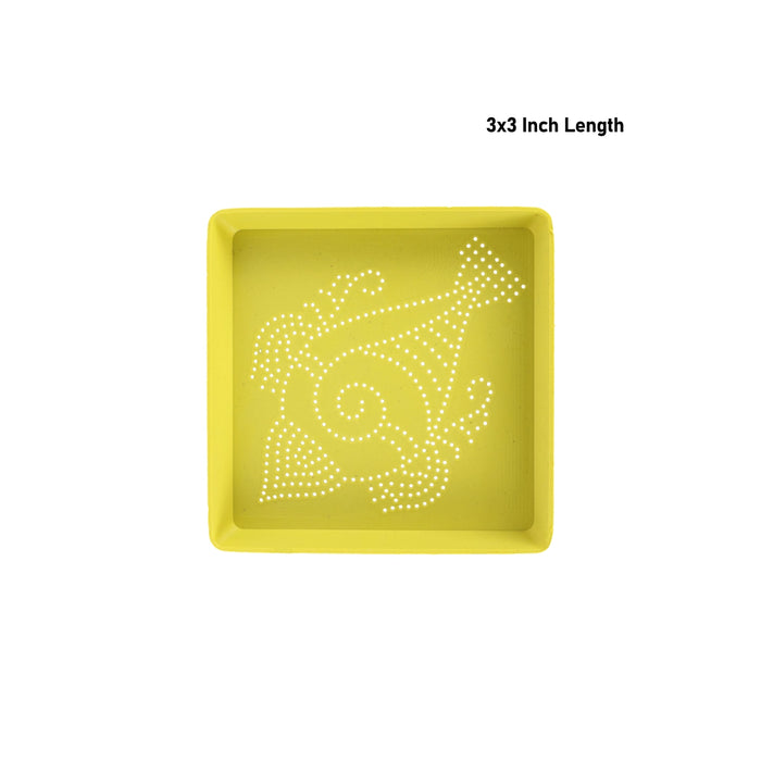 Rangoli Stencil - 3 x 3 Inches | Kolam Stencil / Dotted Design Achu / Muggulu Stencil for Home Decor