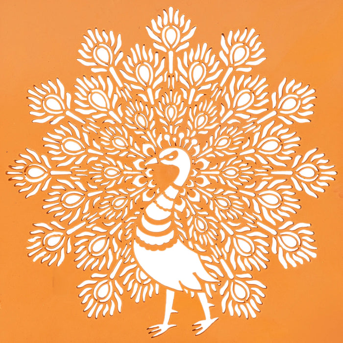 Rangoli Stencil - 12 x 12 Inches | Dotted Design Rangoli Jali / Kolam Achu For Floor Decoration