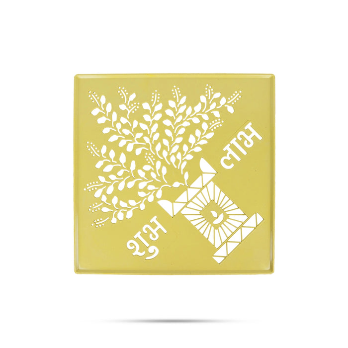 Rangoli Stencil - 12 x 12 Inches | Dotted Design Rangoli Jali / Kolam Achu For Floor Decor