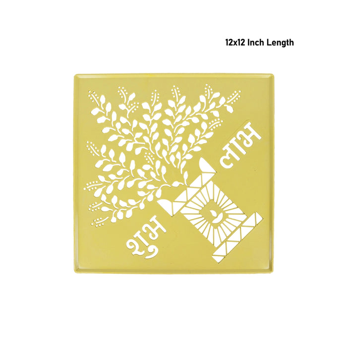 Rangoli Stencil - 12 x 12 Inches | Dotted Design Rangoli Jali / Kolam Achu For Floor Decor