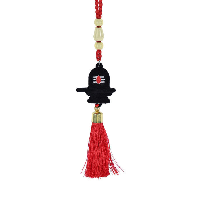 Car Hanging - 12 Inches | Black Shivling Car Mirror Hanging / Hanging Latkan
