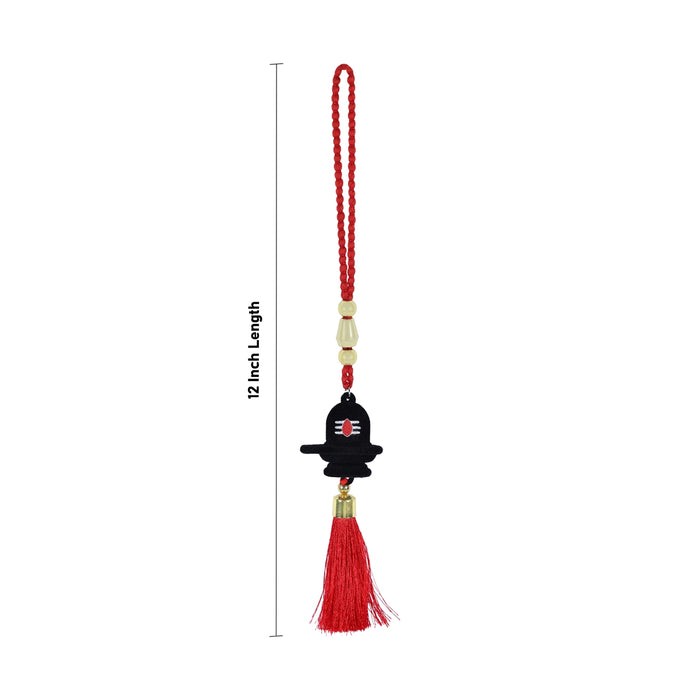 Car Hanging - 12 Inches | Black Shivling Car Mirror Hanging / Hanging Latkan