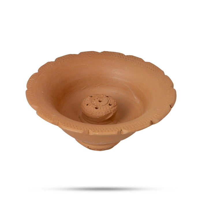 Agarbathi Stand - 2 x 5 Inches | Clay Holder/ Flower Design Holder for Incense Sticks
