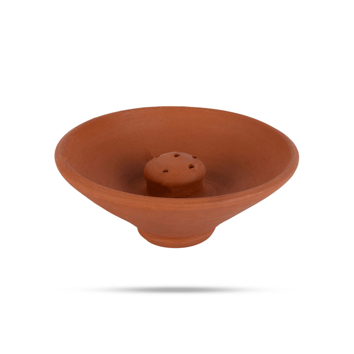Agarbathy Holder Clay - 2 x 4.25 Inches | Plain Incense Stick Holder/ Agarbatti Stand for Pooja Room & Home Decor