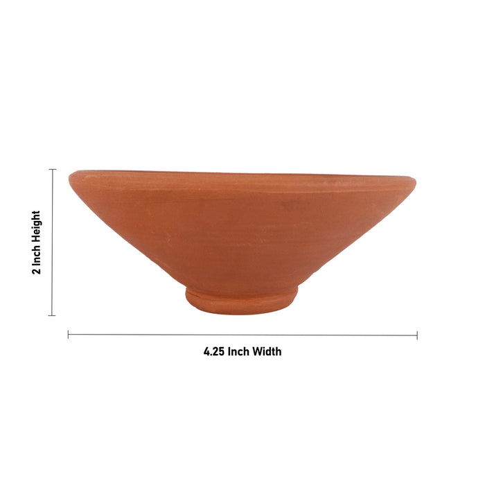 Agarbathy Holder Clay - 2 x 4.25 Inches | Plain Incense Stick Holder/ Agarbatti Stand for Pooja Room & Home Decor