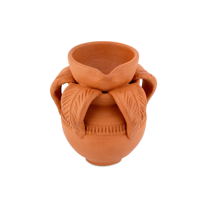 Agal Vilakku - 3.5 x 3 Inches | Clay Deepam/ Kalash Design Lamp/ Clay Diya for Pooja