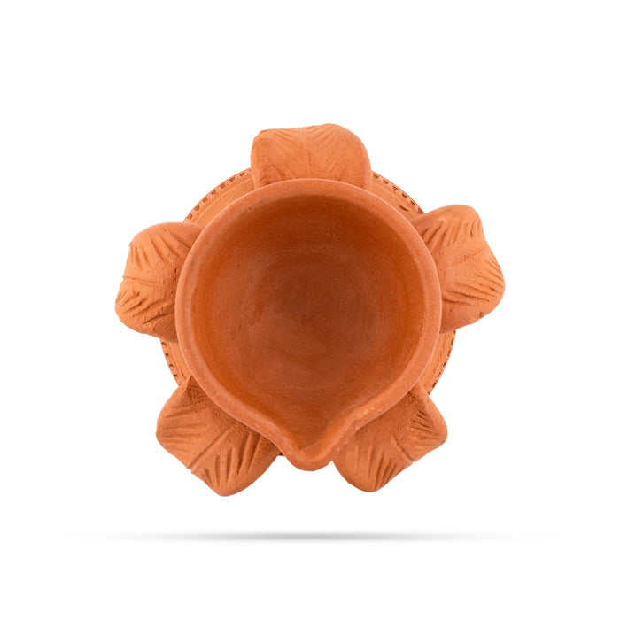 Agal Vilakku - 3.5 x 3 Inches | Clay Deepam/ Kalash Design Lamp/ Clay Diya for Pooja
