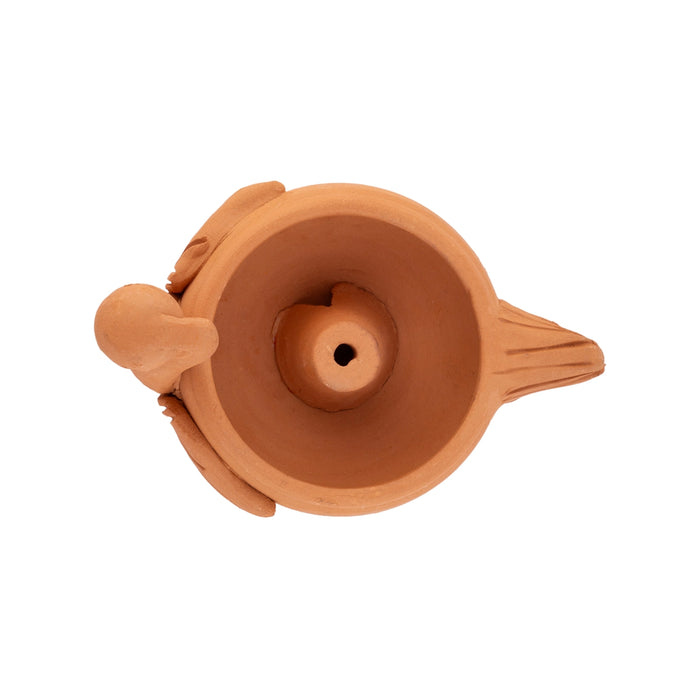 Deepam - 2.75 x 2.5 Inches | Swan Design Lamp / Agal Vilakku / Pooja Diya / Clay Lamp for Home