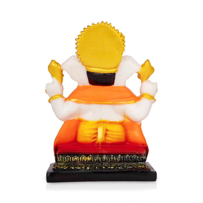 Vinayagar Sitting On Base Murti - 6.5 x 5 Inches | Resin Idol/ Ganpati Statue For Festive Decor