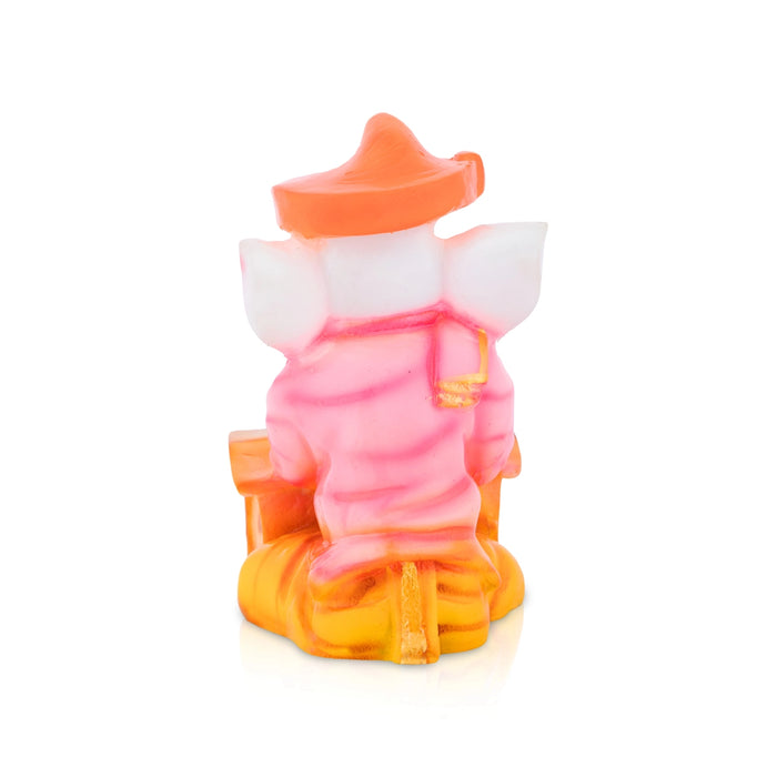 Studing Ganesha Murti - 4.5 x 2.5 Inches | Resin Idol/ Vinayagar Statue For Pooja Space