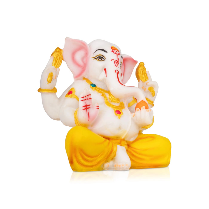 Taklu Ganesha Statue - 5.5 x 5 Inches | Resin Idol/ Lord Vinayagar Murti For Worship