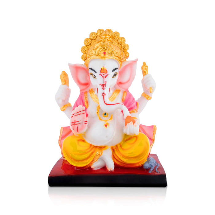 Ganpati Statue - 7 x 5.5 Inches | Resin Idol/ Pillaiyar Idol For Pooja & Living Room