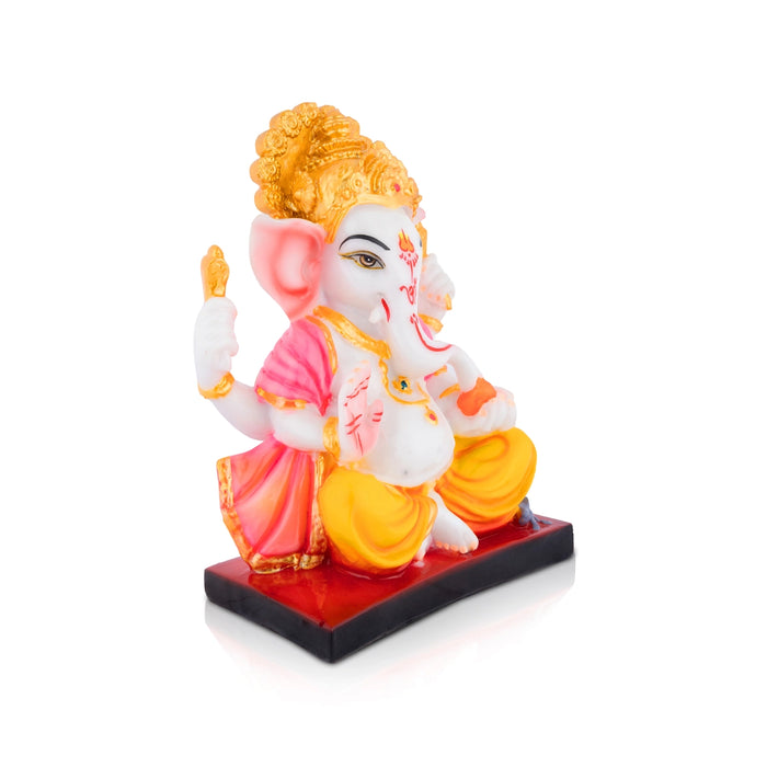 Ganpati Statue - 7 x 5.5 Inches | Resin Idol/ Pillaiyar Idol For Pooja & Living Room