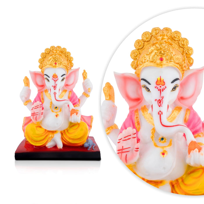 Ganpati Statue - 7 x 5.5 Inches | Resin Idol/ Pillaiyar Idol For Pooja & Living Room