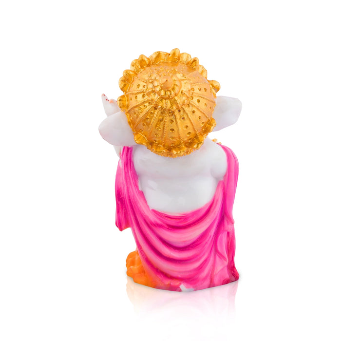 Ganpati Standing Idol - 8 x 4.5 Inches | Resin Murti / Vinayagar Statue for Festive Worship