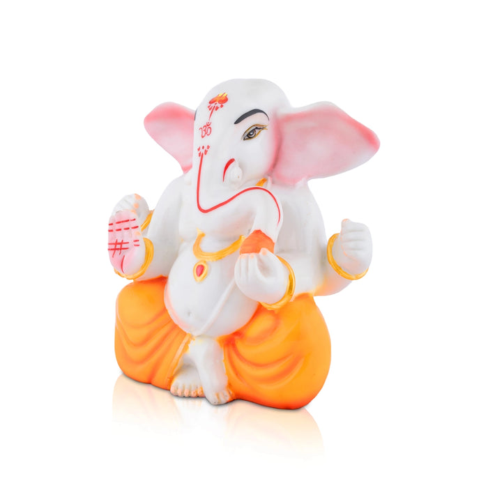 Taklu Ganapati Statue - 7.5 x 8 Inches | Resin Idol/ Vinayagar Murti For Pooja Space