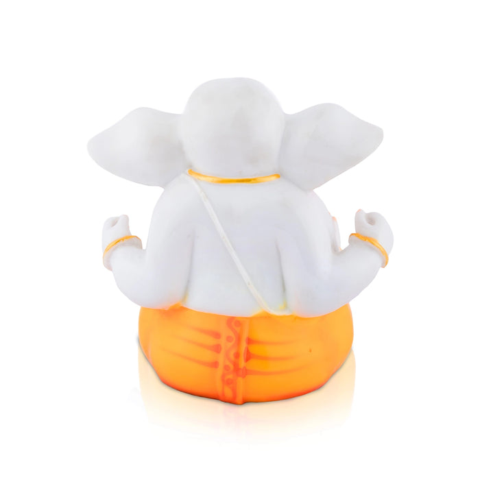 Taklu Ganapati Statue - 7.5 x 8 Inches | Resin Idol/ Vinayagar Murti For Pooja Space