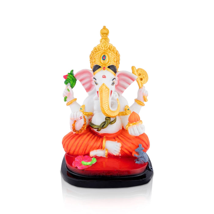 Siddhi Vinayagar Sitting On Base Statue - 12 x 8.5 Inches | Resin Idol / Ganesha Murti For Pooja Room