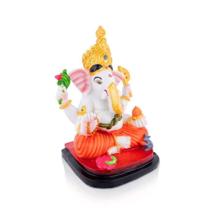 Siddhi Vinayagar Sitting On Base Statue - 12 x 8.5 Inches | Resin Idol / Ganesha Murti For Pooja Room