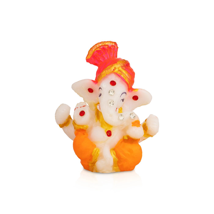Ganesha Sitting Murti - 2.5 x 2 Inches | Resin Idol/ Stone Design Vinayagar Statue for Pooja Space