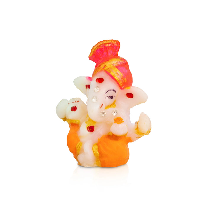 Ganesha Sitting Murti - 2.5 x 2 Inches | Resin Idol/ Stone Design Vinayagar Statue for Pooja Space