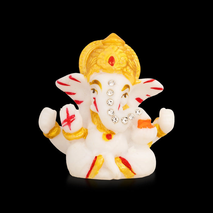 Vinayagar Sitting Statue - 2 x 2 Inches | Resin Idol/ Ganesha Murti for Living Room & Gifting