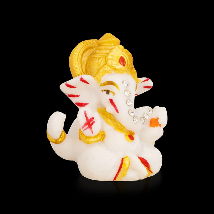 Vinayagar Sitting Statue - 2 x 2 Inches | Resin Idol/ Ganesha Murti for Living Room & Gifting