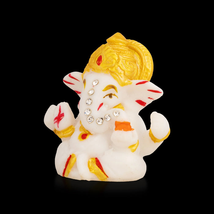 Vinayagar Sitting Statue - 2 x 2 Inches | Resin Idol/ Ganesha Murti for Living Room & Gifting