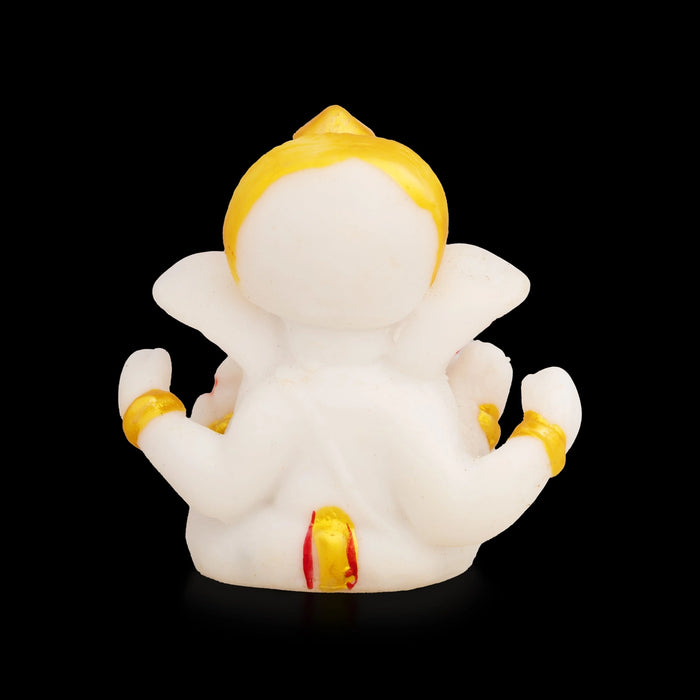 Vinayagar Sitting Statue - 2 x 2 Inches | Resin Idol/ Ganesha Murti for Living Room & Gifting