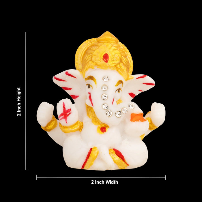 Vinayagar Sitting Statue - 2 x 2 Inches | Resin Idol/ Ganesha Murti for Living Room & Gifting