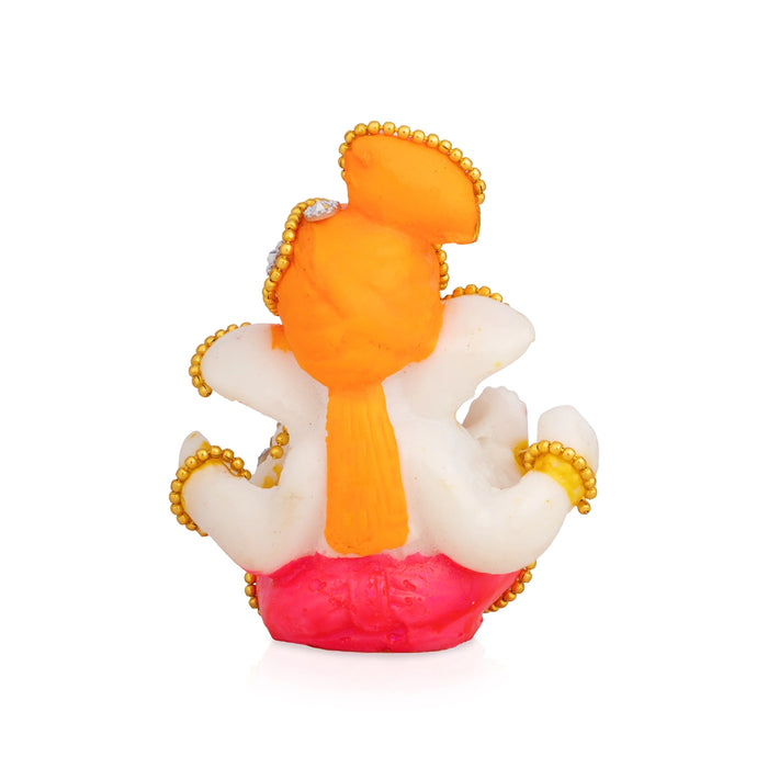 Ganesha Sitting Murti - 2.75 x 2 Inches | Resin Ganapati Statue / Decorative Vinayagar Idol