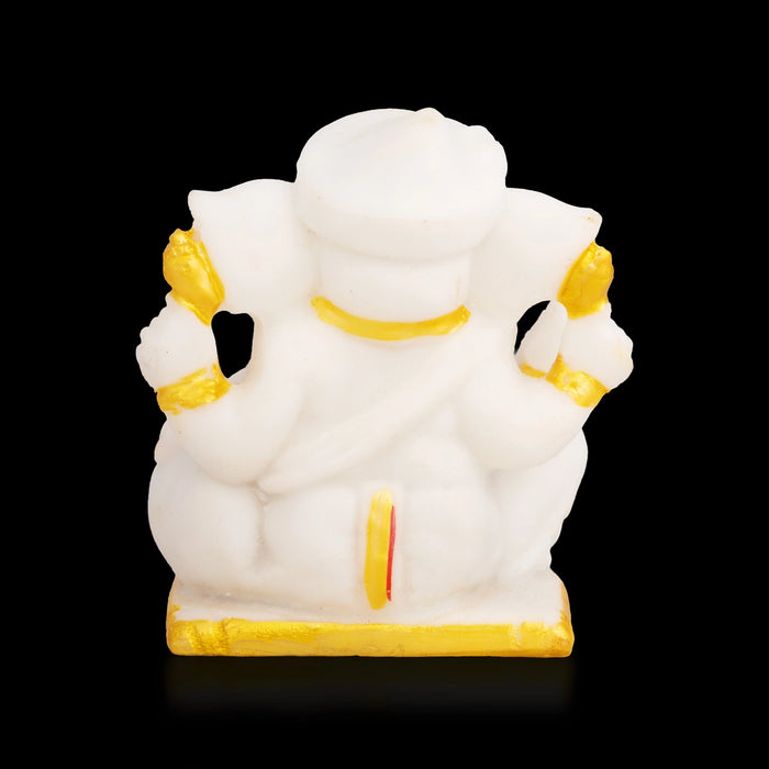 Ganapati Sitting Murti - 3 x 2.5 Inches | Resin Idol / Vinayagar Statue for Pooja Space