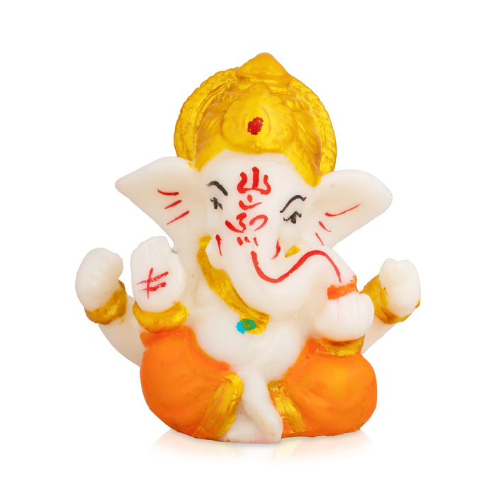 Ganpati Murti - 3 x 2.5 Inches | Resin Idol/ Ganesha Statue For Pooja Room & Living Space