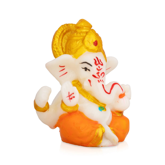 Ganpati Murti - 3 x 2.5 Inches | Resin Idol/ Ganesha Statue For Pooja Room & Living Space
