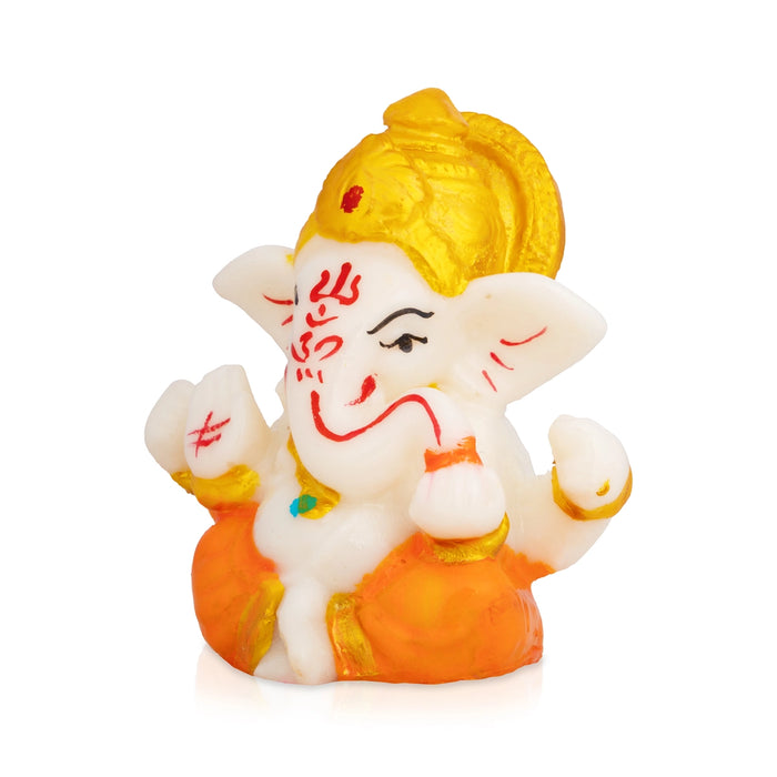 Ganpati Murti - 3 x 2.5 Inches | Resin Idol/ Ganesha Statue For Pooja Room & Living Space