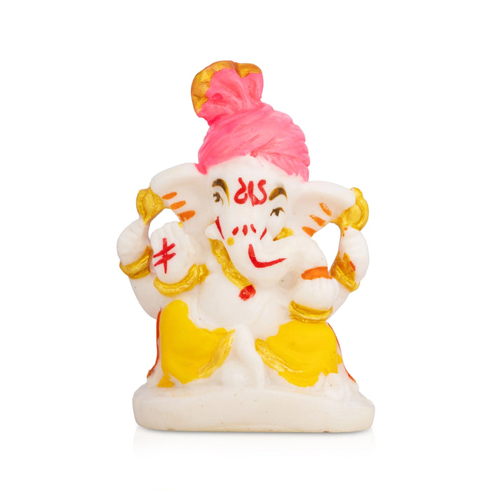 Ganesha Sitting on Base Murti - 3 x 2 Inches | Resin Idol/ Vinayagar Statue For Pooja Space