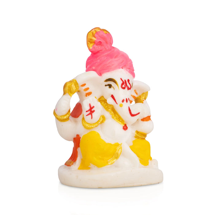 Ganesha Sitting on Base Murti - 3 x 2 Inches | Resin Idol/ Vinayagar Statue For Pooja Space