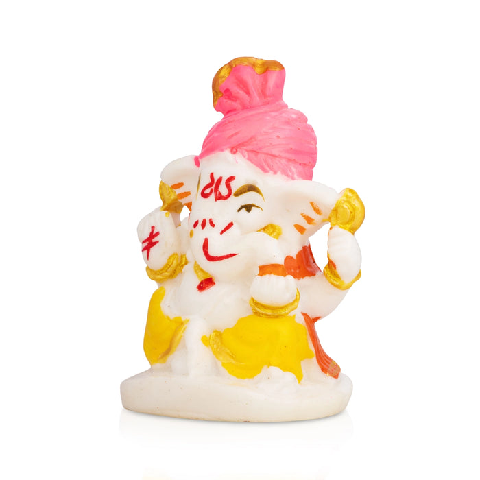 Ganesha Sitting on Base Murti - 3 x 2 Inches | Resin Idol/ Vinayagar Statue For Pooja Space