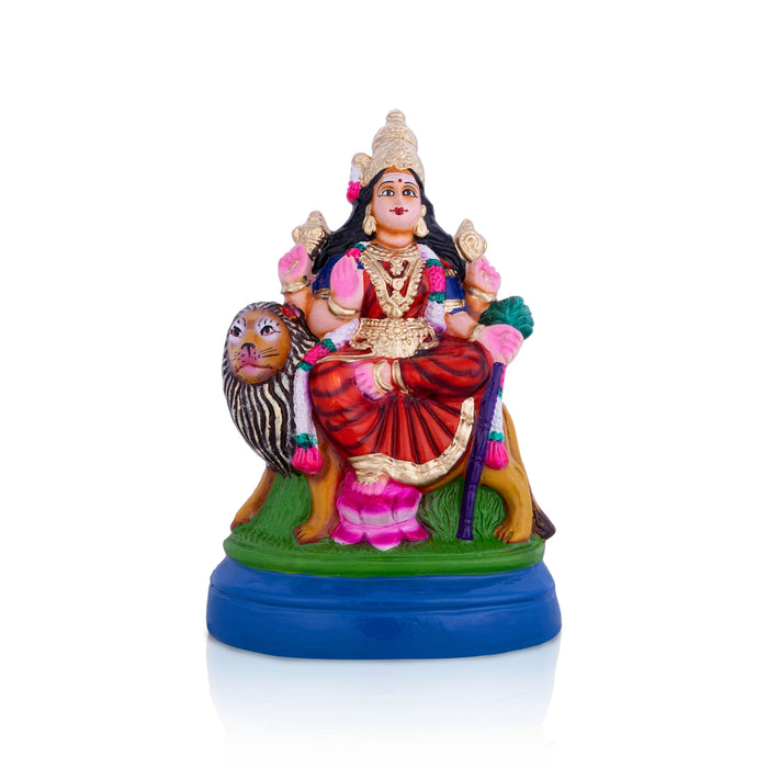Simhavahini Durga Idol Paper Mache Golu Bommai- 11 X 7 Inches | Giri Golu Doll/ Navaratri Gombe/Navratri Decor