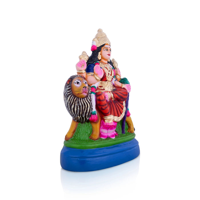 Simhavahini Durga Idol Paper Mache Golu Bommai- 11 X 7 Inches | Giri Golu Doll/ Navaratri Gombe/Navratri Decor