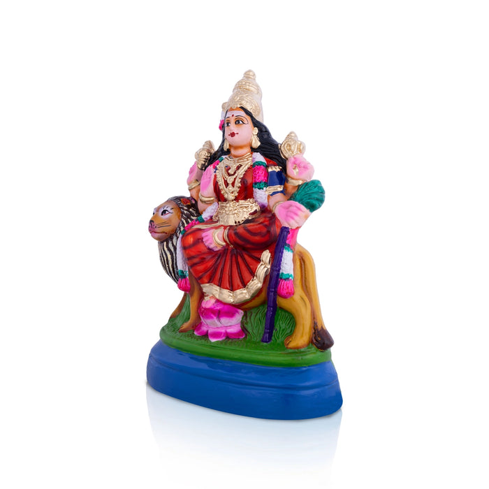 Simhavahini Durga Idol Paper Mache Golu Bommai- 11 X 7 Inches | Giri Golu Doll/ Navaratri Gombe/Navratri Decor