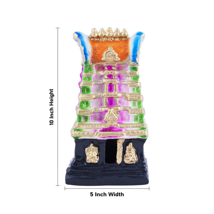 Gopuram Clay Golu Bommai - 10 x 5 Inches | Giri Golu Doll/ Navaratri Golu Bomma/Gombe/Bommai