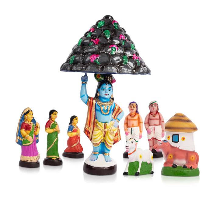 Govardhana Giri Paper Mache Golu Bommai Set - 18 Inches | Giri Golu Doll/ Navaratri Golu Bomma/Gombe/Bommai